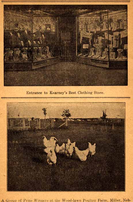 Kearney's Best Clothing Store, and Wood-lawn Poultry