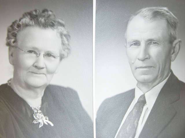 an early Grant County homesteaded and his wife. Pictured below is Dr. William Earl Merrihew & wife Josie. This photo was taken in 1949. Now in the possesion of grandson Richard Merrihew.