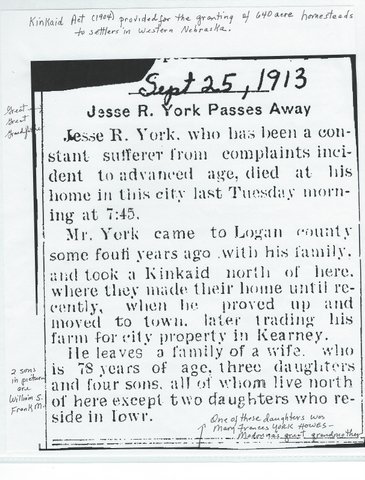 Jesse R. YORK 1913 obituary (57K)